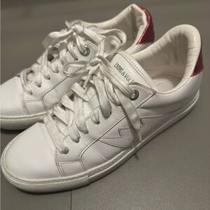 Zadig & Voltaire White Sneakers with Metallic Pink Heel